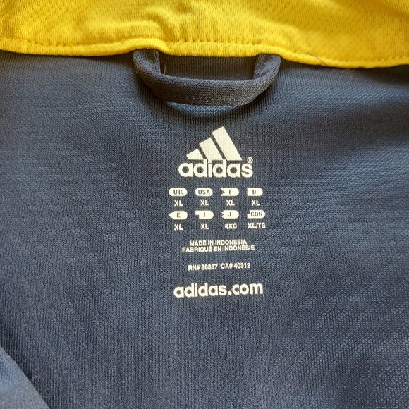 Adidas Men's blue-yellow Three Stripe Logo Full Zip Track Jacket Size: XL - Picture 5 of 12
